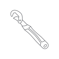 Single Sided Wrench Construction Tools Equipment Device Icon Set Collection Black Line