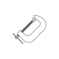 Clamp Vise Construction Tools Equipment Device Icon Set Collection Black Line