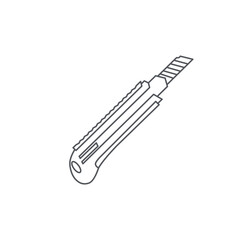 Knife Cutter Construction Tools Equipment Device Icon Set Collection Black Line