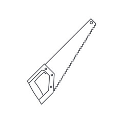 Wood saws Construction Tools Equipment Device Icon Set Collection Black Line