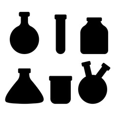 Laboratory flask silhouette symbol. Vector illustration