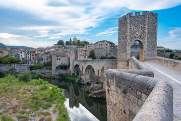 Besalú medieval town seen from its wall