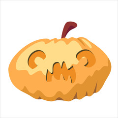 jack-o-lantern Halloween pumpkins. Smilling pumpkin. Flat isolated vector