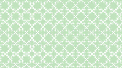 グリーンのアラベスク風タイル模様　16：9