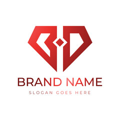 Logo Design in Diamond Concept Consisting of Letters B and D