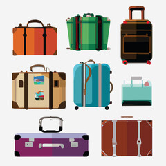 set of travel suitcases