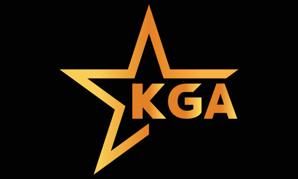 KGA golden luxury star icon three letter logo design vector template. royal logo | luxury logo | jewelry logo | premium logo | iconic logo | Victoria logo |	