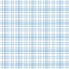 Blue Gingham seamless pattern. Watercolor plaid, tartan texture for spring picnic table cloth, shirts, wallpaper, blankets, paper. vector checkered summer strokes