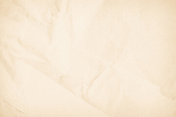 Brown recycled paper crumpled vintage texture background for letter. Abstract parchment old retro page grunge blank.
