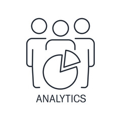 social analytics. Vector linear icon isolated on white background.
