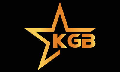 KGB golden luxury star icon three letter logo design vector template. royal logo | luxury logo | jewelry logo | premium logo | iconic logo | Victoria logo |	