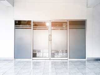 Front doors, glass doors, aluminium door of the store and the office.