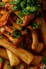 Fried potatoes with chanterelle mushrooms