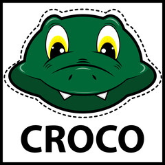 Cute cartoon crocodile in vector