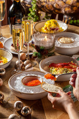 Table with New Year's dishes