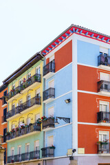 Exterior of a modern architecture colorful buildings in Spain