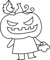 Fototapeta premium Cartoon Decoration, Halloween, Fun, Ghost, Witch, Illustration, Vector