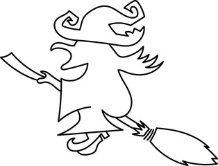 Cartoon Decoration, Halloween, Fun, Ghost, Witch, Illustration, Vector