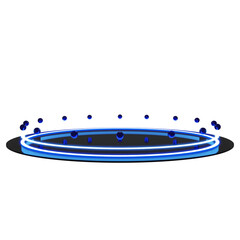 Neon podium futuristic laser circle podium technology 3D Illustration
