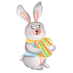 Easter bunny watercolor clipart