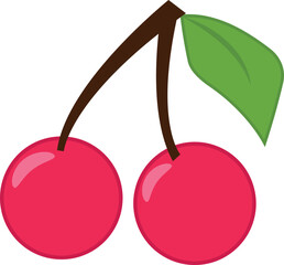 Cherry vector icon on white background