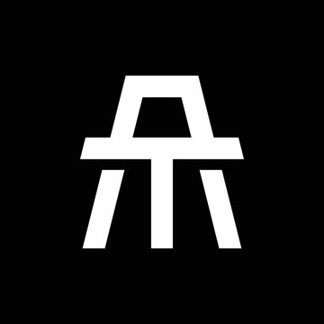 modern letter AT or TA monogram logo design