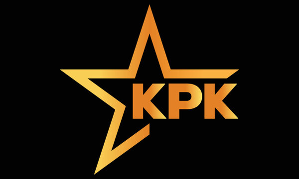 KPK golden luxury star icon three letter logo design vector template. royal logo | luxury logo | jewelry logo | premium logo | iconic logo | Victoria logo |	