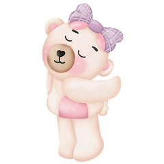 valentine-teddy-bear watercolor