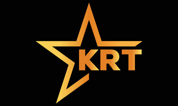 KRT golden luxury star icon three letter logo design vector template. royal logo | luxury logo | jewelry logo | premium logo | iconic logo | Victoria logo |	