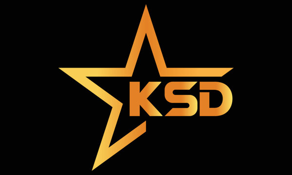 KSD golden luxury star icon three letter logo design vector template. royal logo | luxury logo | jewelry logo | premium logo | iconic logo | Victoria logo |	