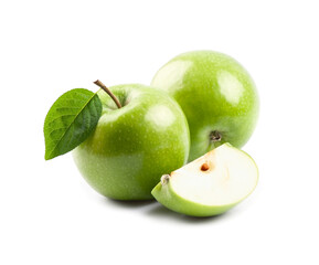 Sweet apples with leaves