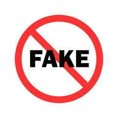 Fake. False information and news in the media. Stop fake and misinformation. Vector illustration