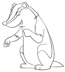 Cartoon badger for coloring page.