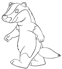 Cartoon badger for coloring page.