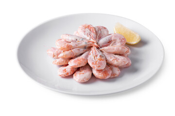 Shrimps in sauce with lemon