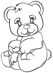 Cartoon bear for coloring page.