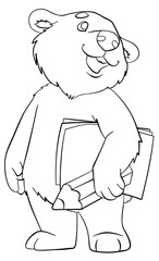 Cartoon bear for coloring page.