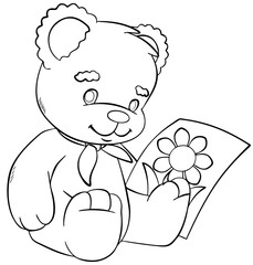 Cartoon bear for coloring page.