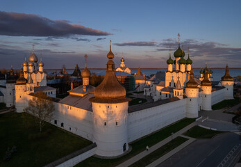 The Kremlin of Rostov the Great in the rays of the setting sun