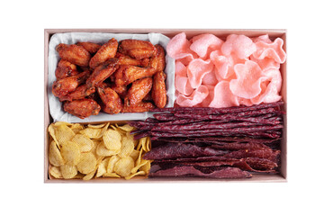 Set with beer meat snacks