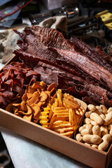 Beer snack nets in cardboard boxes