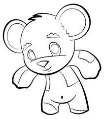 Cartoon bear for coloring page.