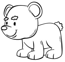 Obraz na płótnie Canvas Cartoon bear for coloring page.