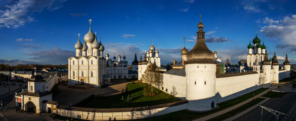 The Kremlin of Rostov the Great in the rays of the setting sun