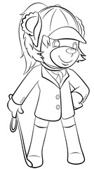 Cartoon bear for coloring page.