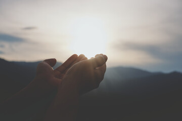 Human hands open their palms to worship and pray to God.  Faith in God, Love, Hope, Faith in God ...
