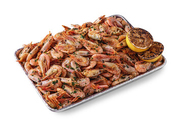 Shrimps with parsley and lemon