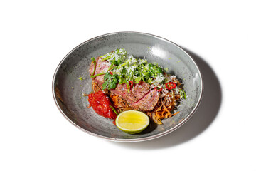 Buckwheat noodles with tuna