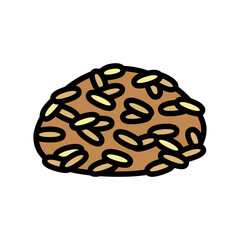 brown rice color icon vector. brown rice sign. isolated symbol illustration