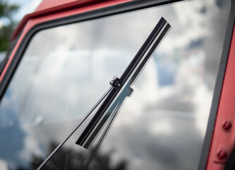 Fototapeta windshield window of old-timer car obraz